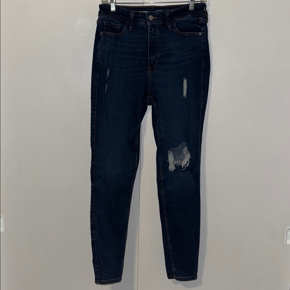 Old Navy Extra High Rise Rockstar Super Skinny Distressed Jeans Women’s 8
